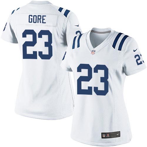 Women's Elite Frank Gore Nike Jersey White Road - #23 NFL Indianapolis Colts